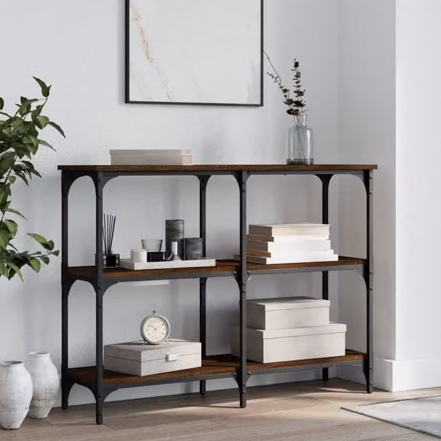 Berkfield Home Brown Oak Console Table, W/D/H: 100 x 29 x 75 cm – 1