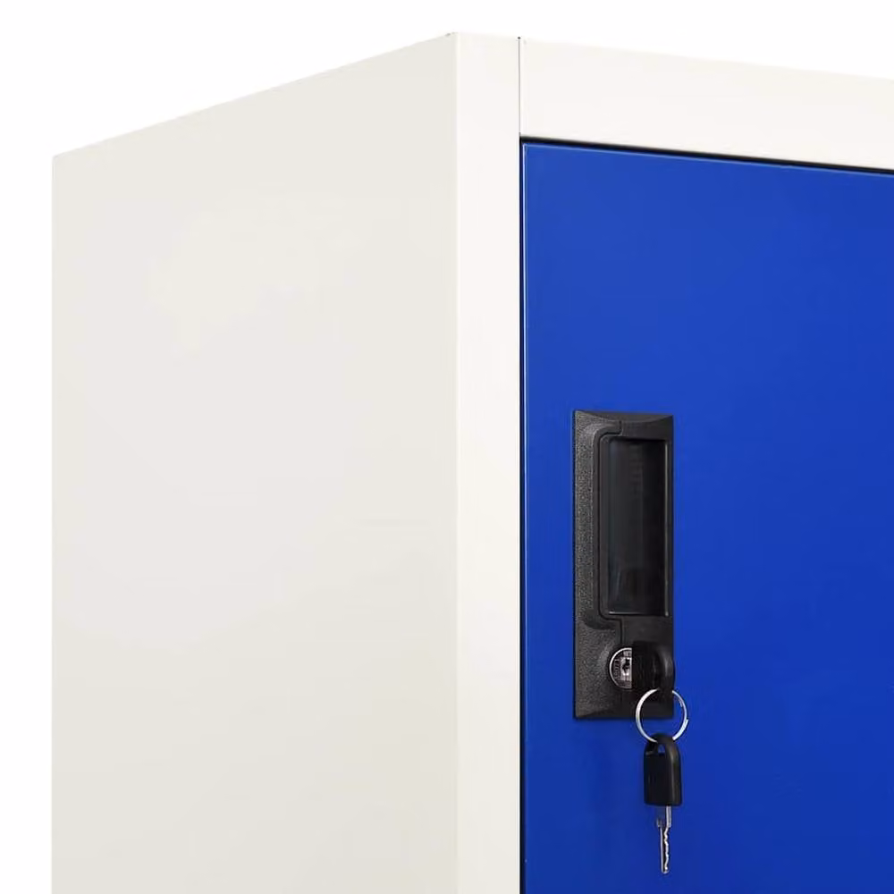 Berkfield Home Steel Locker Cabinet in Grey and Blue, W/D/H: 90 x 40 x 180 cm – 4