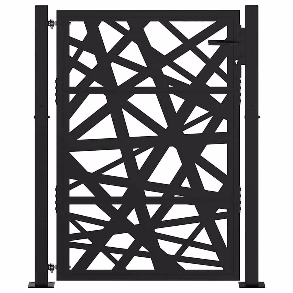 Berkfield Steel Garden Gate in Black, W: 105 cm, H: 130 cm – 3