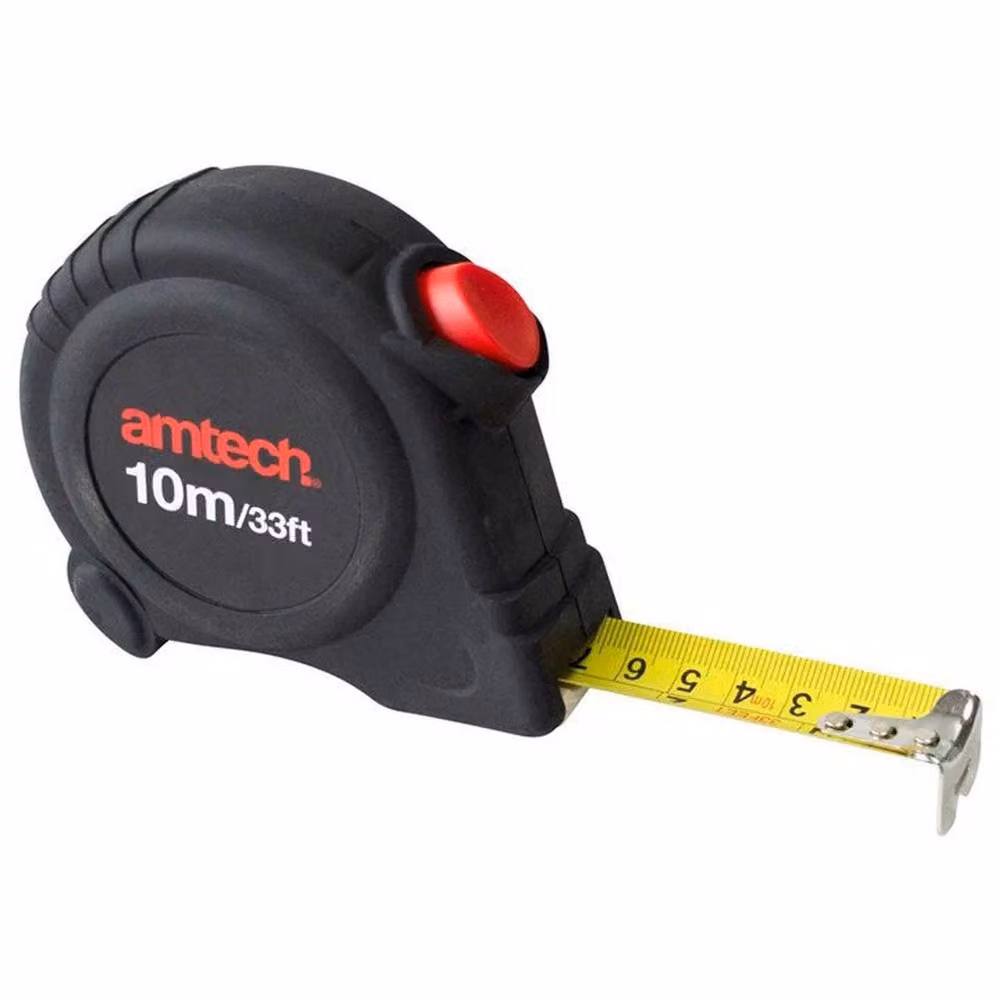 Amtech Self Locking Tape Measure, Black and Multicolour, W: 2.5 cm, L: 10 m – 2