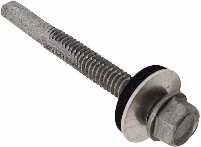 Forgefix Techfast Self-Drilling Hex Roofing Sheet to Steel Screws and Washers, Silver