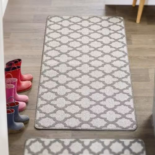 My Mat Moroccan Tile Silver and Grey Stain Resistant Non-Slip Runner, W: 67 cm, L: 150 cm – 2