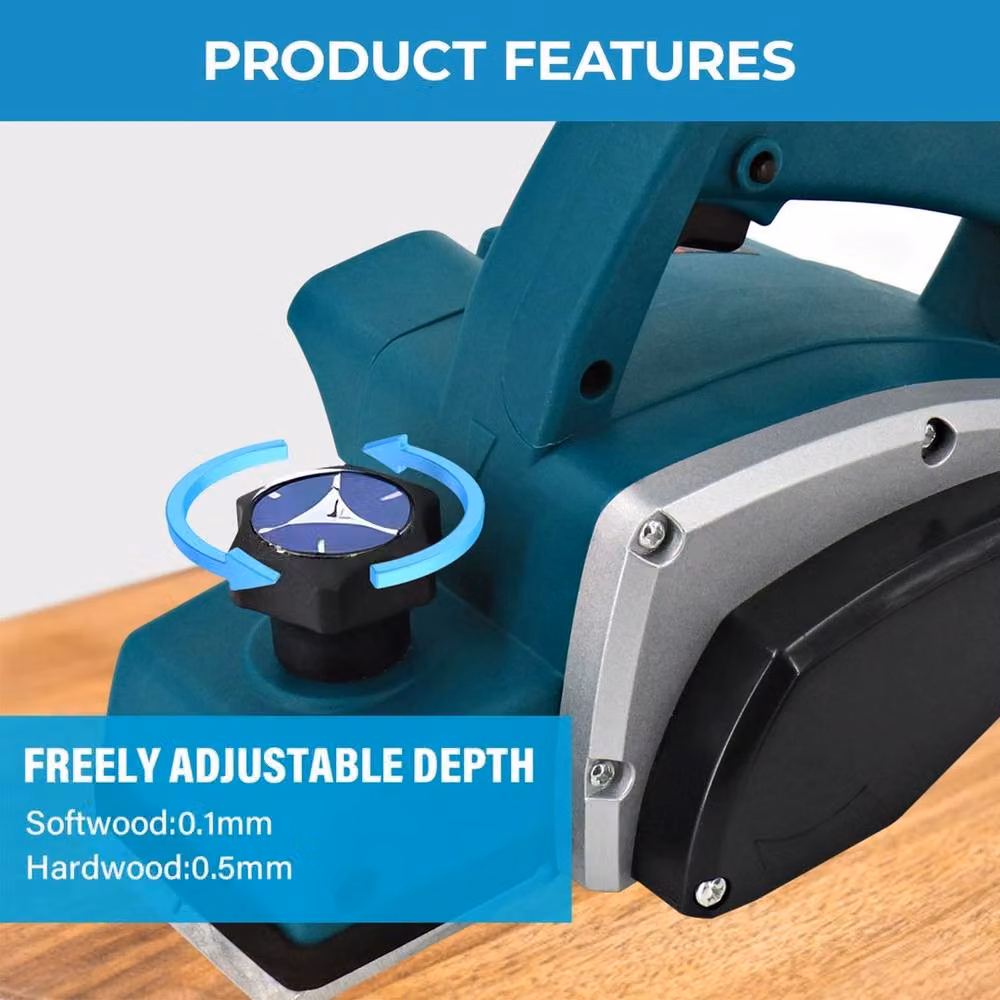 SPETLEK 1200W Electric Corded Wood Planer in Turquoise – 4