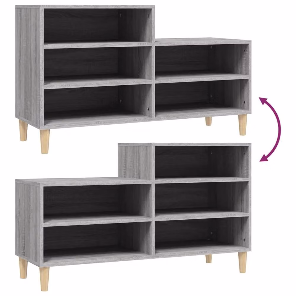 Berkfield Home Grey Sonoma Shoe Cabinet with Integrated Seat, W/D/H: 102 x 36 x 60 cm – 4