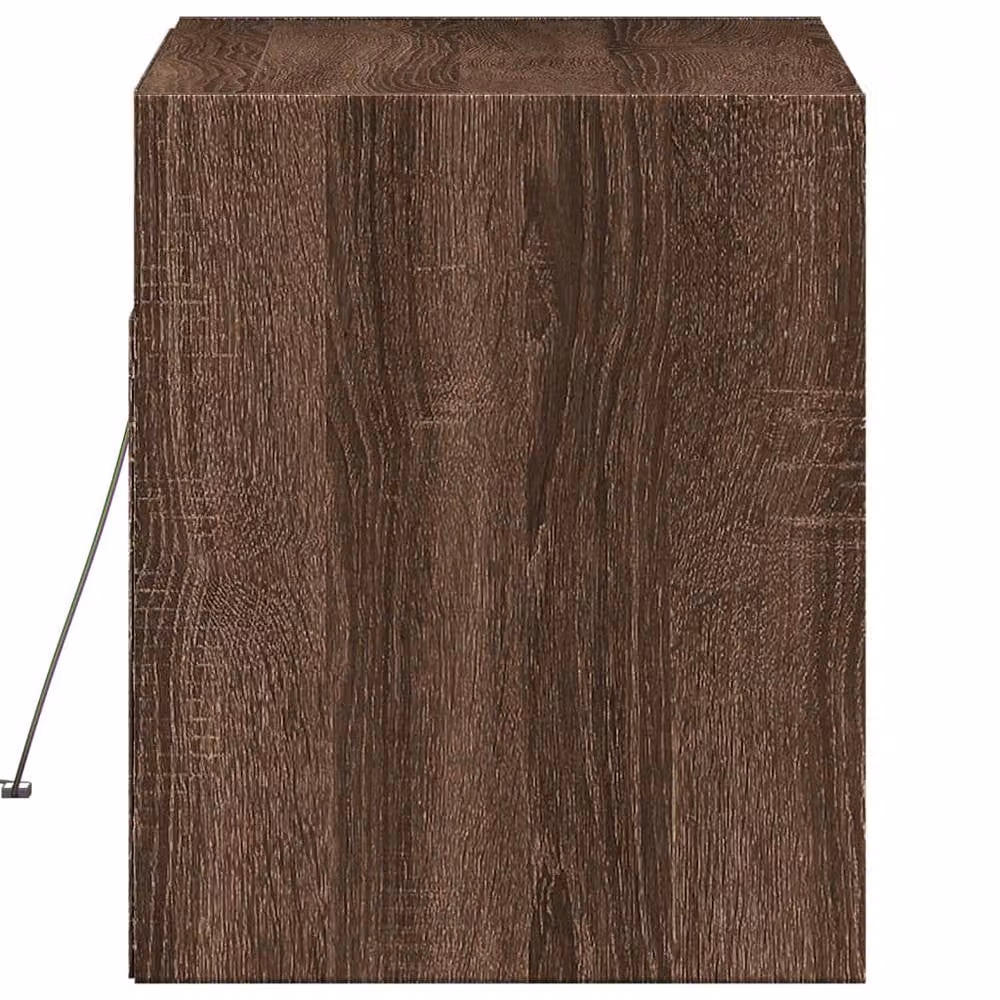 Berkfield Home Modern TV Wall Cabinet with LED Lights in Brown Oak, W/D/H: 80 x 31 x 35 cm – 6
