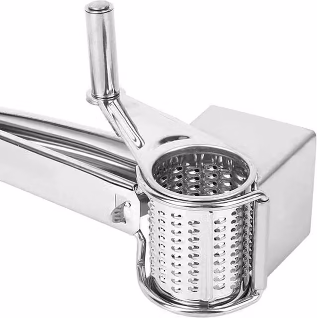 PAWNORA Stainless Steel Rotary Box Cheese Grater in Silver