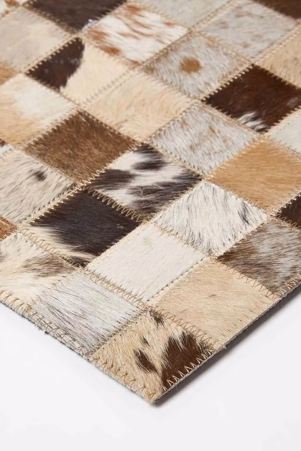Homescapes Brown Checked Leather Placemats, Set of 4, W/D: 46 x 30 cm – 2