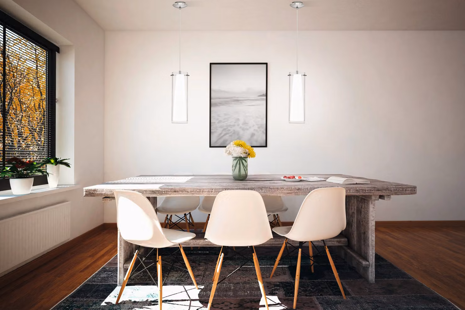 Loops Chrome Plated Pendant Light with White and Transparent Glass Shade, E27, 1x60W – 2