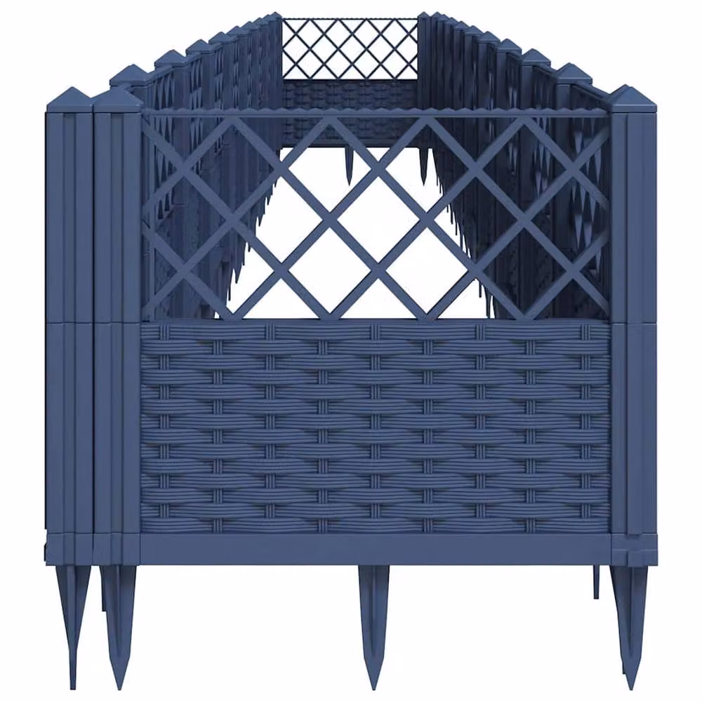 Berkfield Raised Bed Garden Planter with Pegs in Blue and Grey, W: 363.5 cm, D: 43.5 cm, H: 43.5 cm – 4
