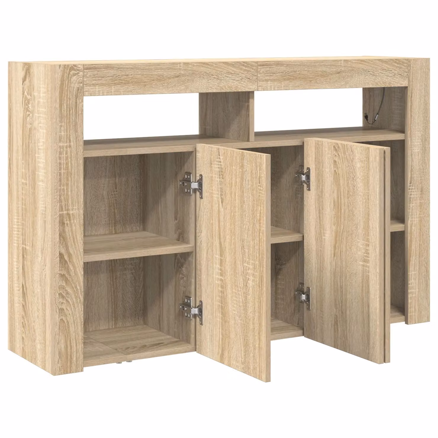 Berkfield Home Sonoma Oak Sideboard in Brown, W/D/H: 116 x 30 x 75 cm – 2