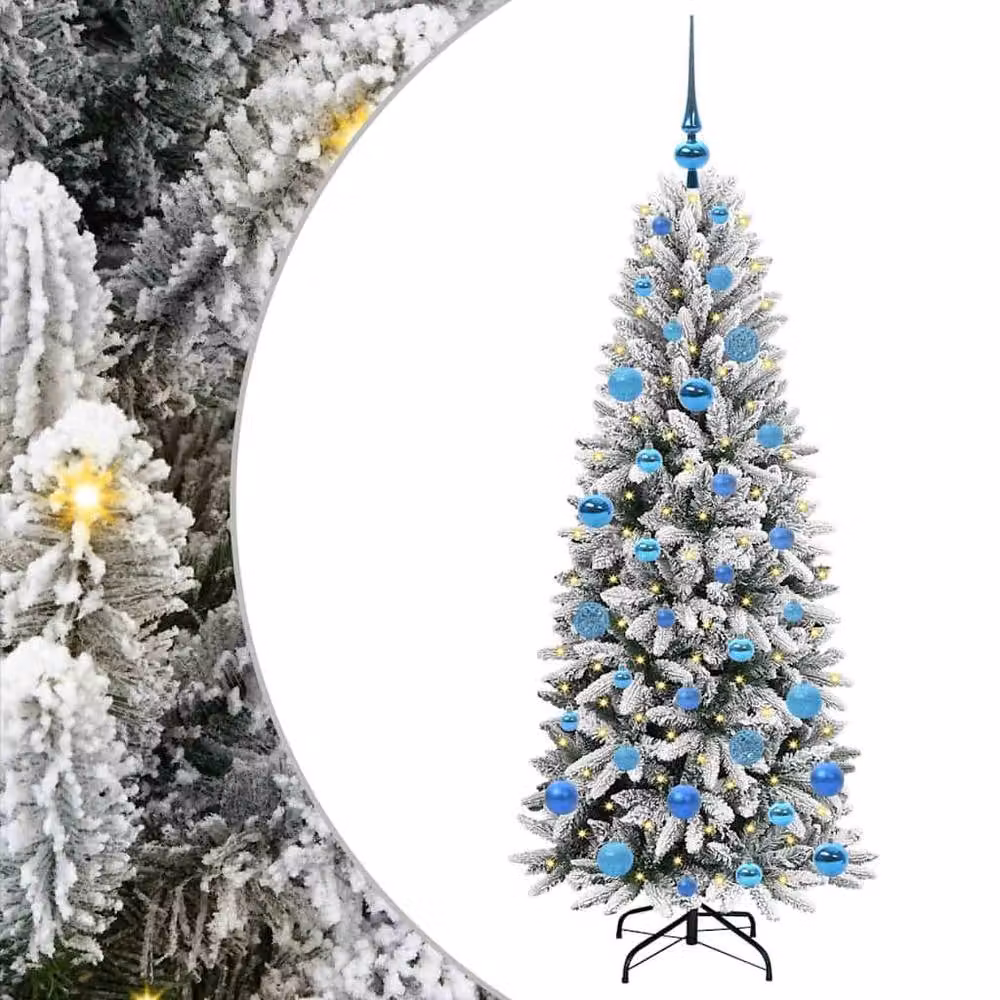 Berkfield Home Artificial Green Christmas Tree with 150 White LEDs, H x W x D: 150 x 63 x 63 cm – 2