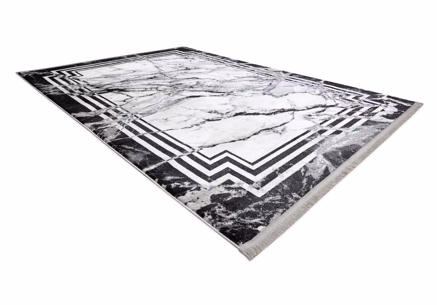RugsX Tuls Grey Rectangular Rug with Fringes and High-Low Effect, W: 140 cm, L: 190 cm – 3