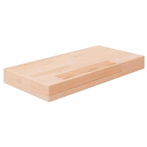 Bussandri Untreated Solid Oak Shelf Board, Brown/Beige, W/D/H: 40 x 20 x 4 cm