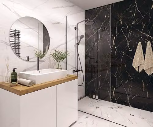 Vilo SPC Wall Panels Calacata Black Marble Look, Pack of 4, W: 60 cm, H: 120 cm – 3