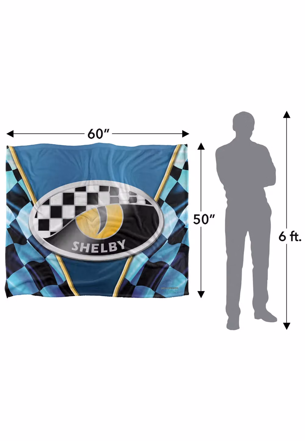 LOGOVISION Shelby Cobra Eye Logo Super Soft Fleece Throw Blanket, White, W/D/H: 152 x 127 cm – 8