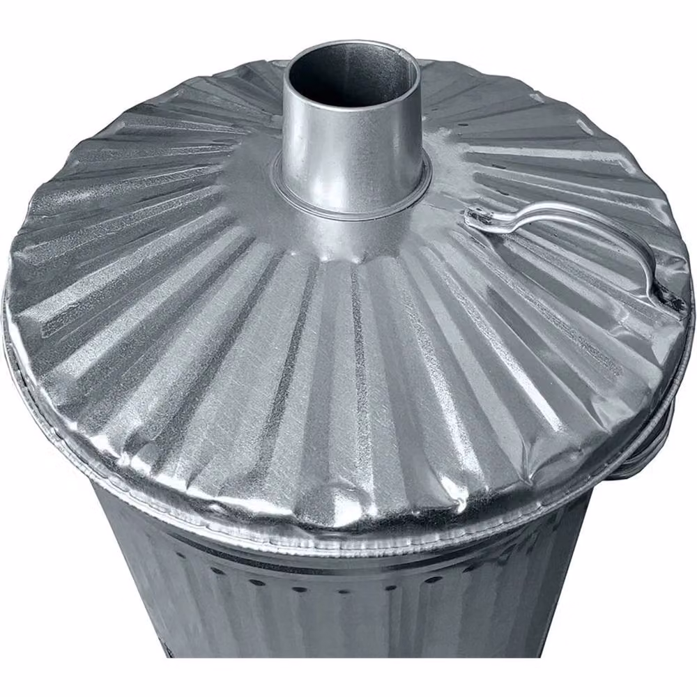 VOGREX 90L Large Steel Garden Incinerator Bin Fire Burner in Silver – 4