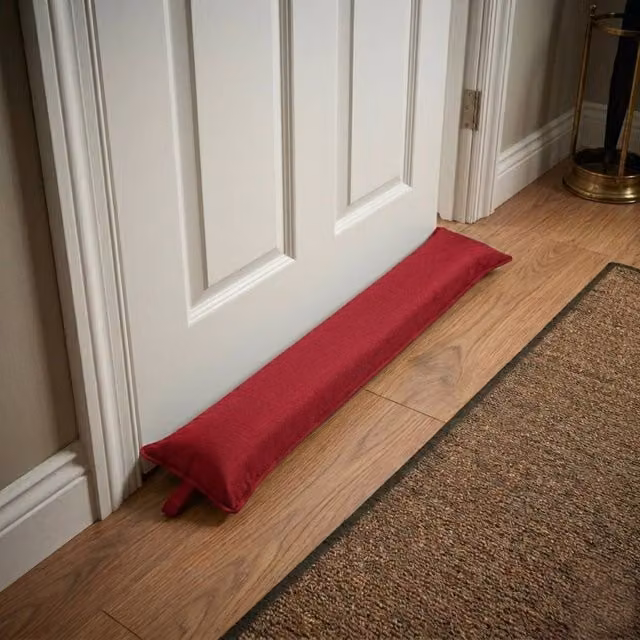 Snug City Premium Filled Draught Excluder for Doors and Windows in Red