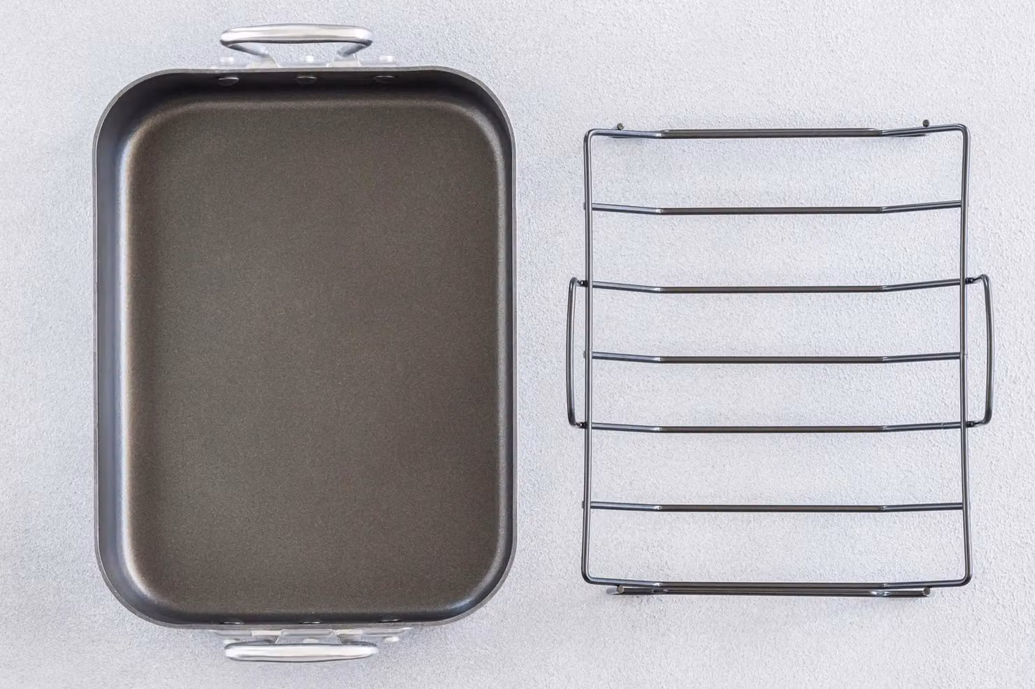 MasterClass Non-Stick Rectangular Roasting Pan with Handles in Grey – 4