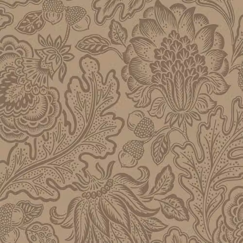 Belgravia Decor Fernhurst Trail Mocha Botanical Floral Art Nouveau Wallpaper in Brown