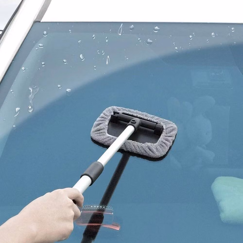 VOGREX Telescopic Car Wash Brush with 4 Microfibre Pads in Grey – 4