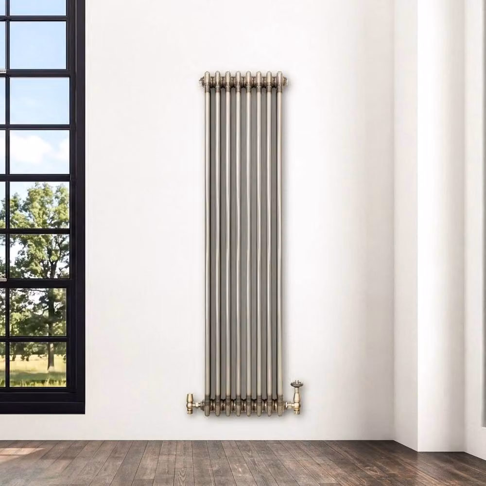 Monstershop Traditional 3 Column Steel Radiator in Silver, H 150 cm x W 38 cm x D 3.8 cm – 4