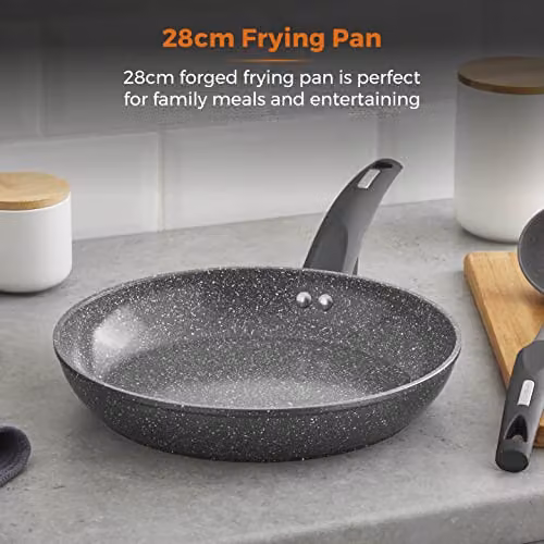 Tower Cerastone T81242 Forged Frying Pan with Ceramic Non-Stick Coating and Soft Touch Handles, 28cm, Anthracite – 2