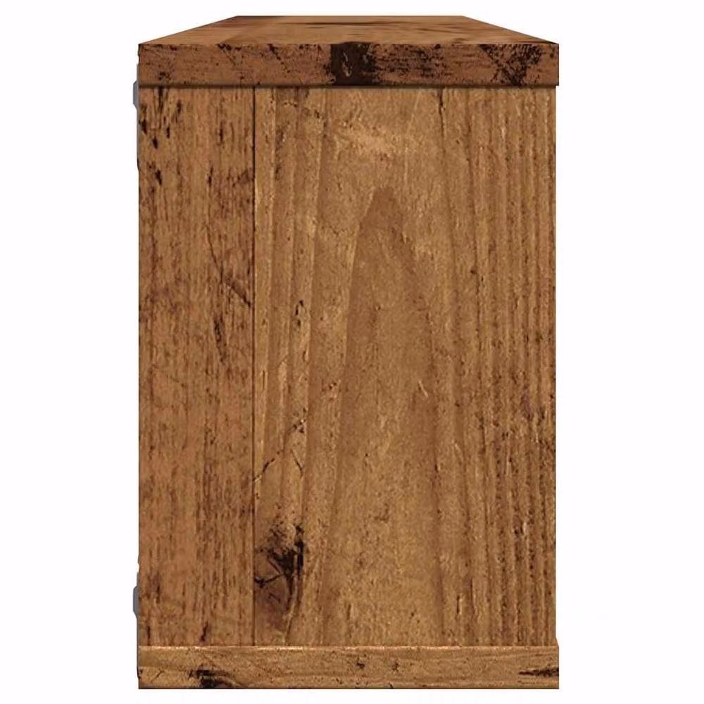 Berkfield Home Set of 6 Wall Mounted Cube Shelves in Old Wood Brown, W: 60 cm, D: 23 cm, H: 15 cm – 5