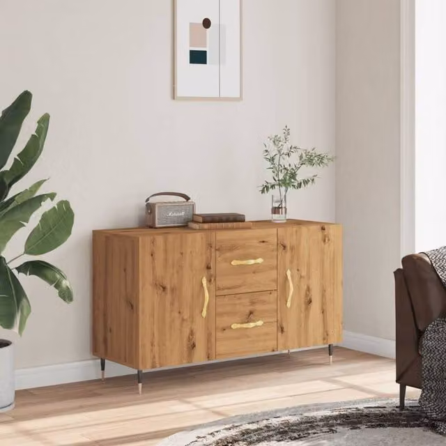 Berkfield Home Artisan Oak Sideboard in Brown, W/D/H: 100 x 36 x 60 cm – 1