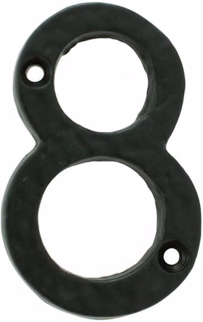 Loops Black Antique Iron Face Numeral Plaque Number 8, Height: 78 mm, Depth: 0.8 cm – 3