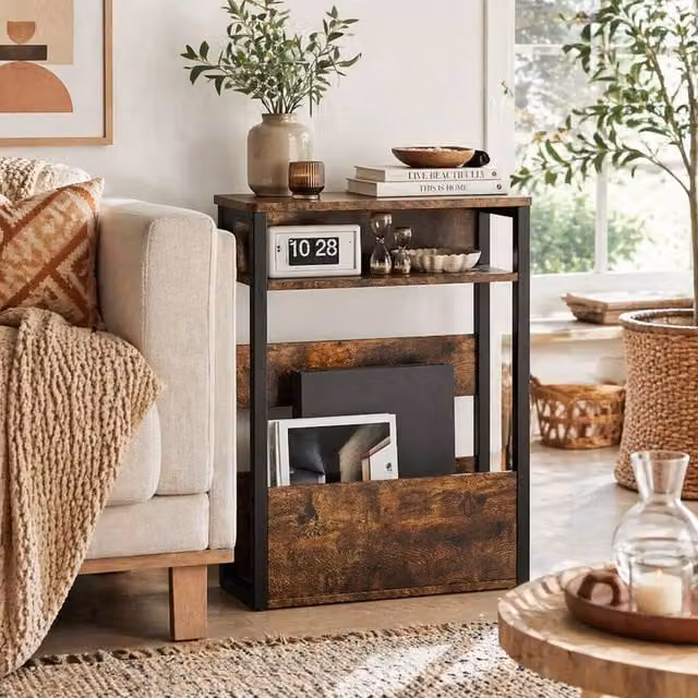 Wyld Haus Novizi Industrial Metal Side Table in Brown and Black – 1
