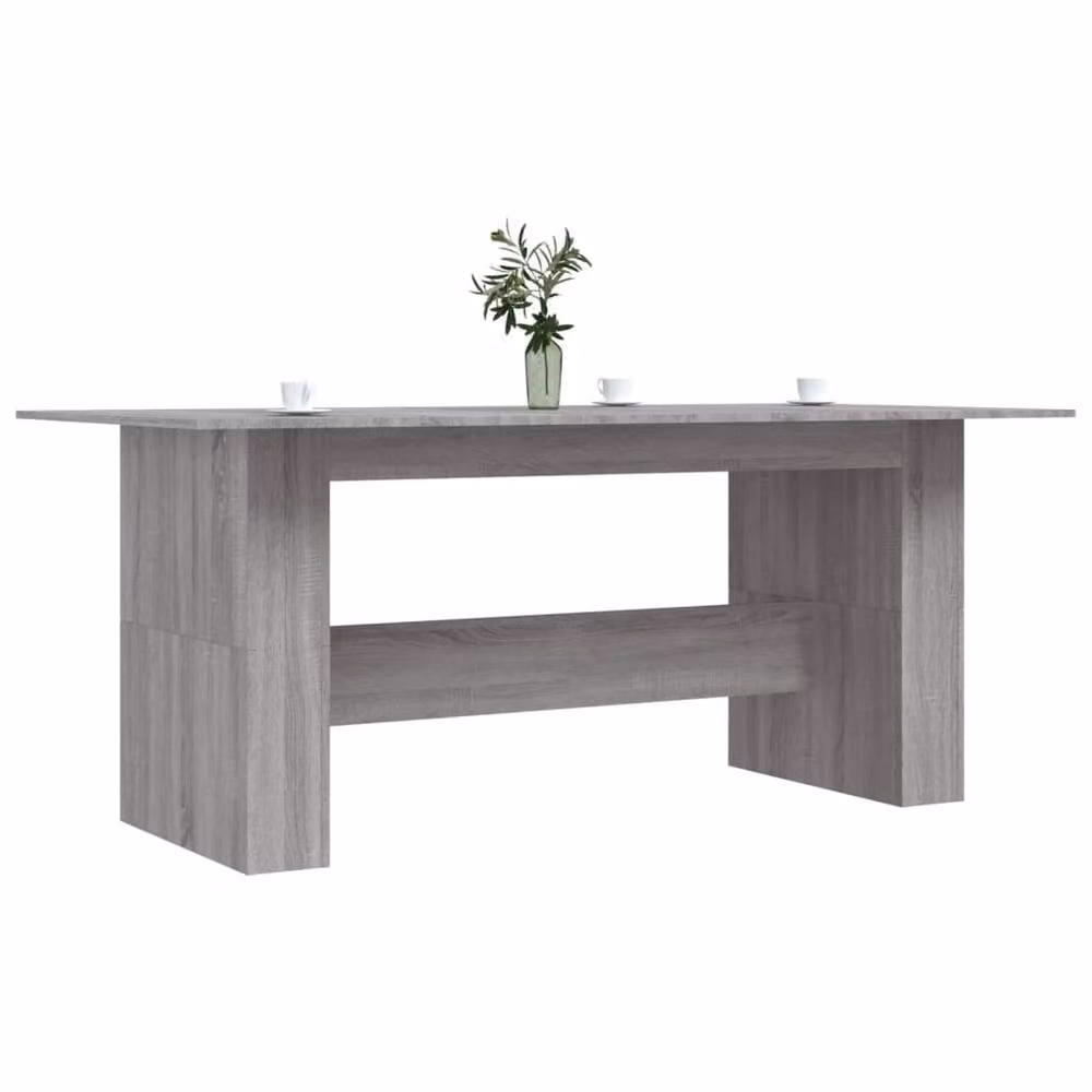 Berkfield Home Grey Sonoma Rectangular Dining Table in Engineered Wood W/D/H: 180 x 90 x 76 cm – 3