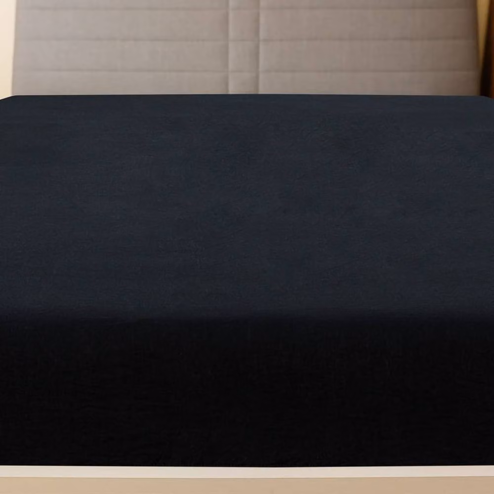 Berkfield Home Jersey Cotton Fitted Sheets, 2 Pack, Black, W: 140 cm, L: 200 cm – 3