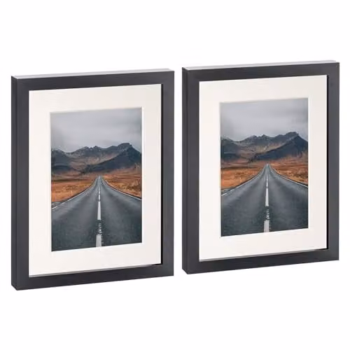 Nicola Spring Black Rectangular Photo Frames, Pack of 2