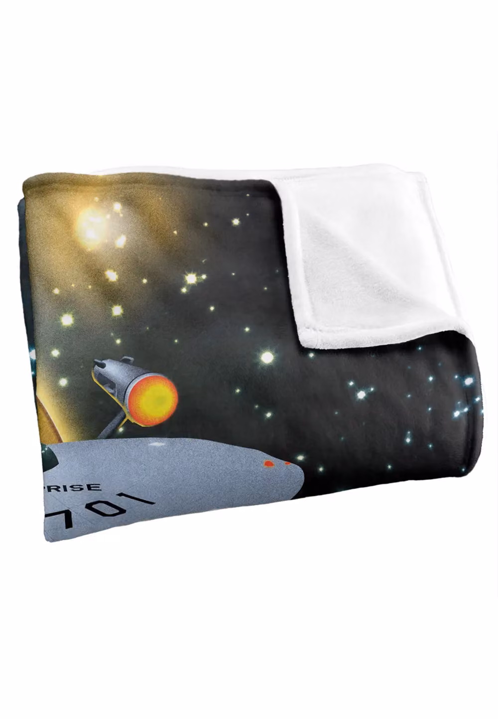 Trevco Star Trek 50th Anniversary Super Soft Fleece Throw Blanket, White, W/D/H: 152 x 127 cm – 3