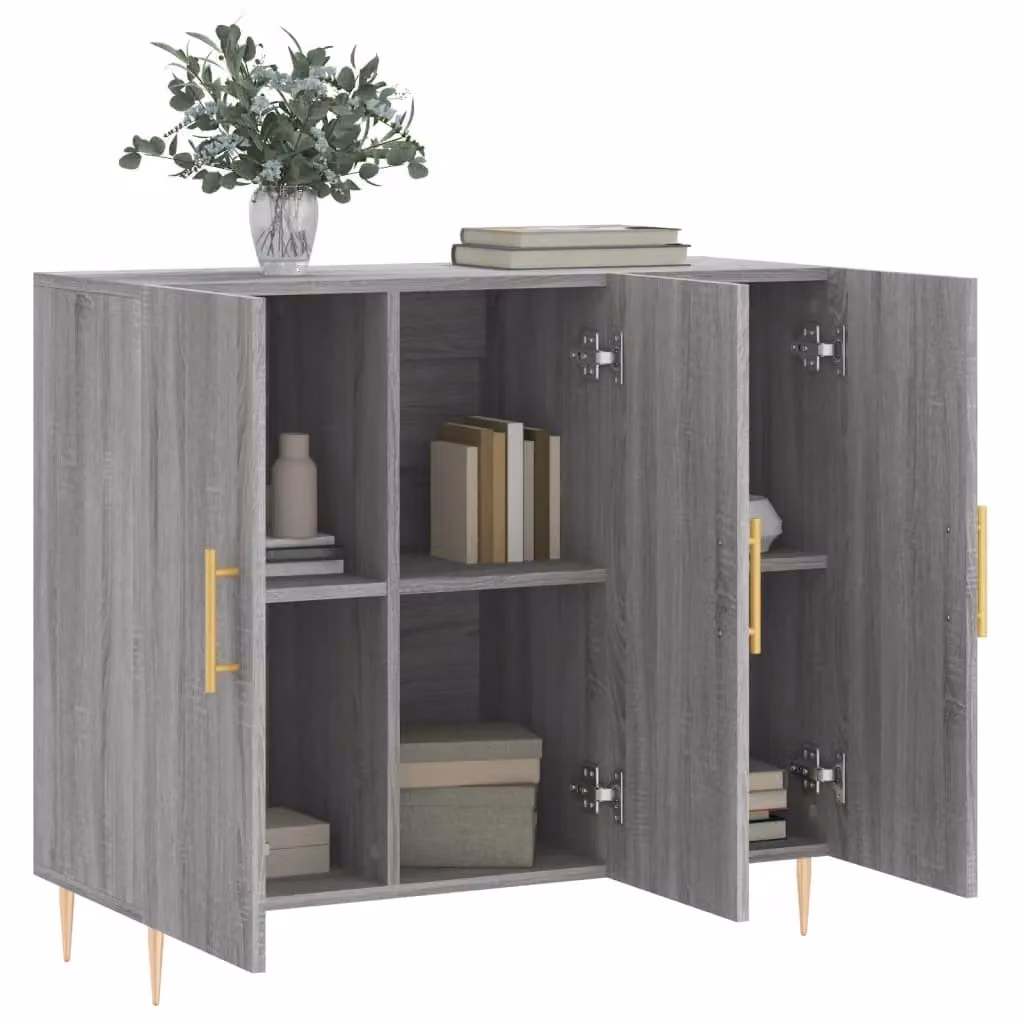 Berkfield Home Grey Sonoma Sideboard in Engineered Wood W/D/H: 90 x 34 x 80 cm – 3