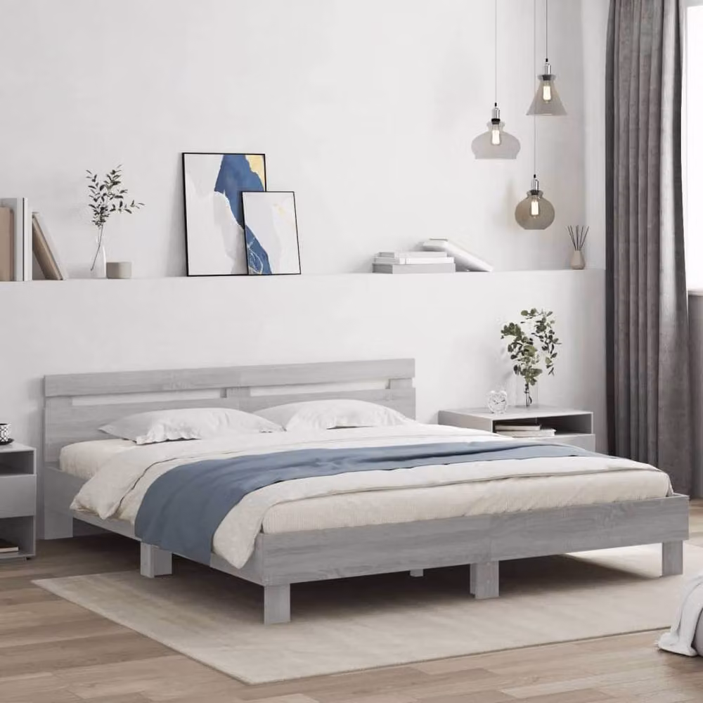 Berkfield Home Sonoma Bed Frame in Grey, 200 x 200 cm – 2