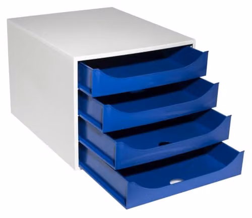 Exacompta Ecobox Office 4-Drawer Filing Module in Midnight Blue – 4