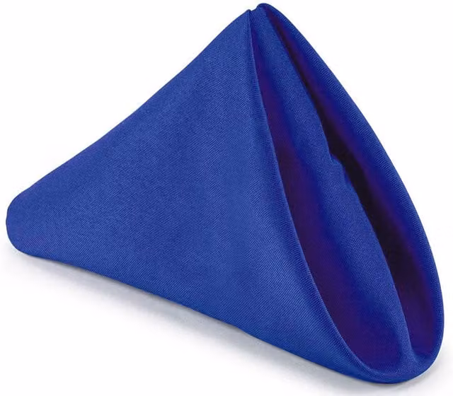 Trimming Shop Plain Blue Cotton Polyester Dining Table Napkins, Pack of 10