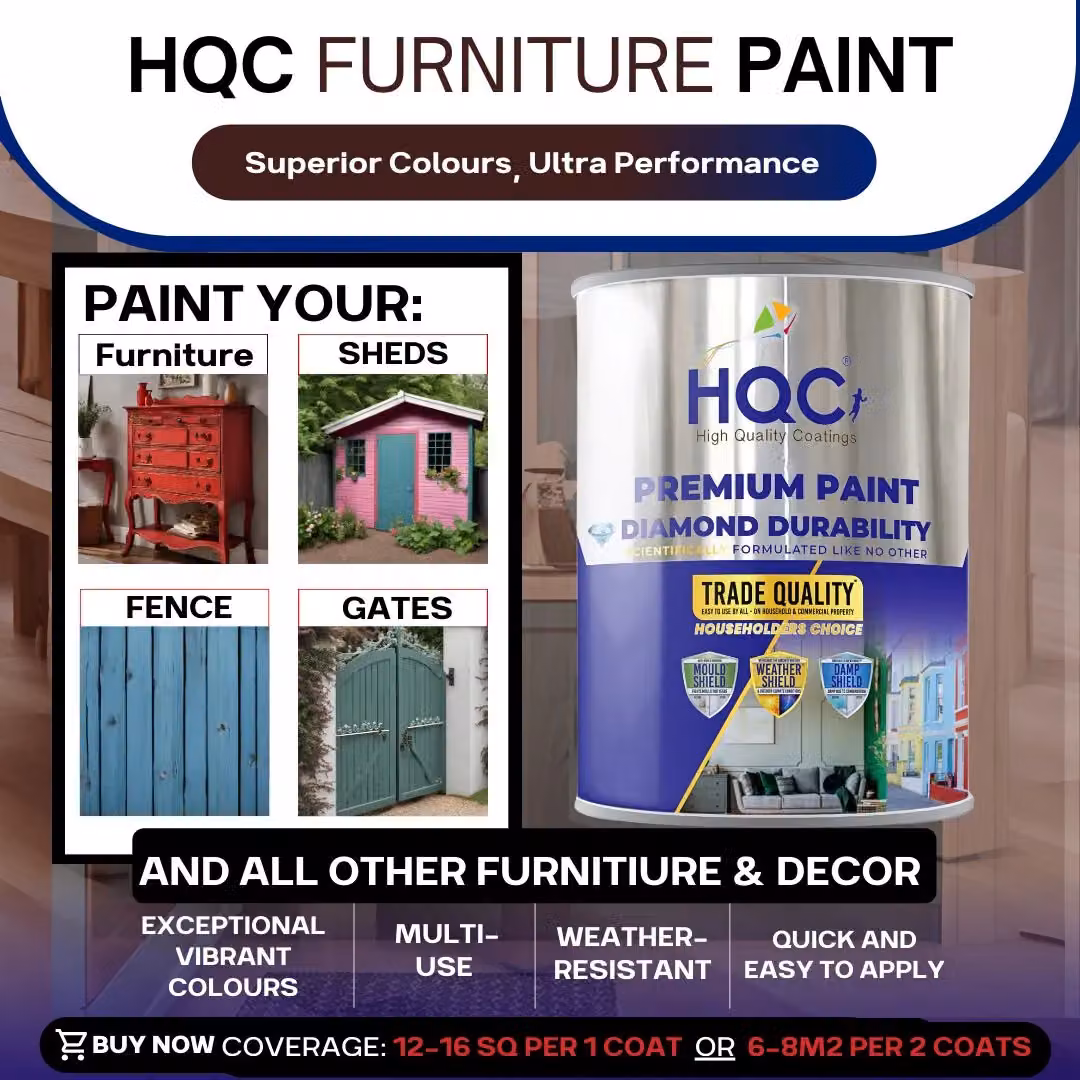 HQC PAINTS Black Matt Water-Based Quick Drying Furniture Paint for Wood, 5 l – 3