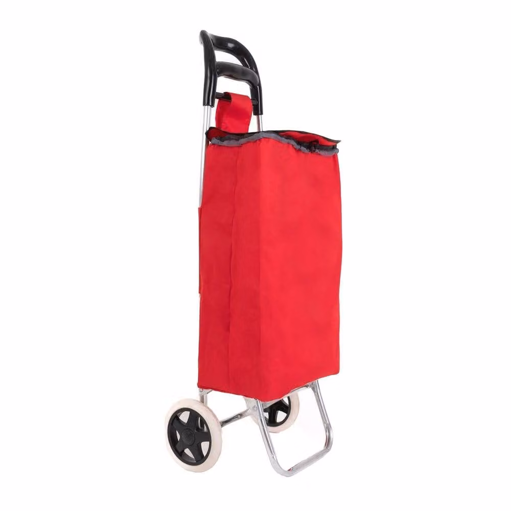 Home Republic Water Resistant Shopping Trolley with 2 Wheels in Red, H 90 cm x W 35 cm – 2