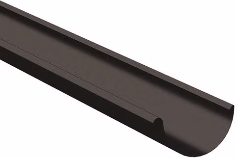 Lindab Black Half Round Galvanised Steel Gutter, Length: 3 m, Width: 100 mm