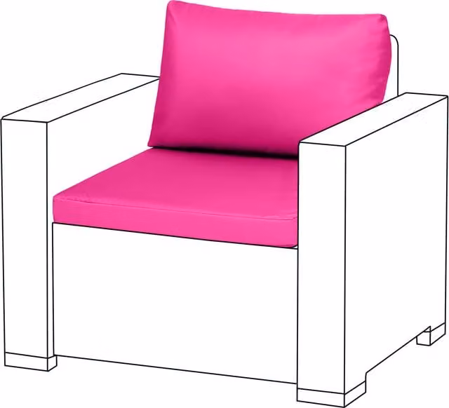Gardenista Water Repellent Pink Rectangular Outdoor Rattan Sofa Replacement Cushion, Set of 2