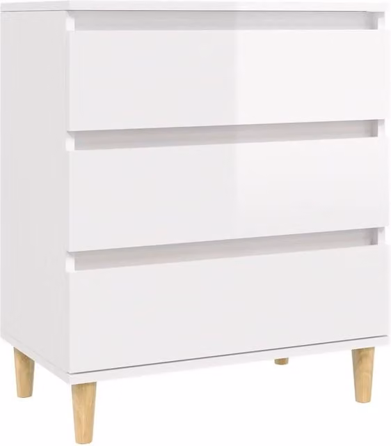 Berkfield Home High Gloss White Sideboard in Engineered Wood W/D/H: 60 x 35 x 70 cm