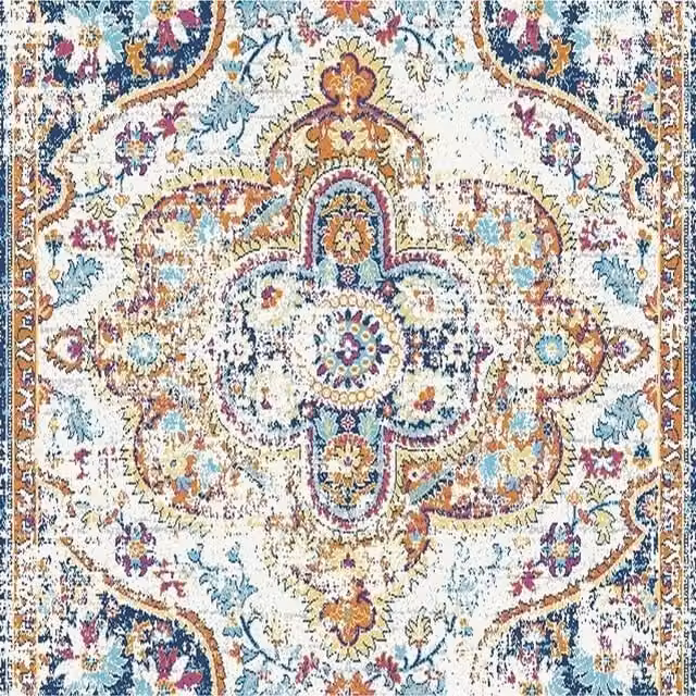 The Rug House Bold Distressed Traditional Medallion Living Area Rug, Multicolour, W: 240 cm, D: 60 cm