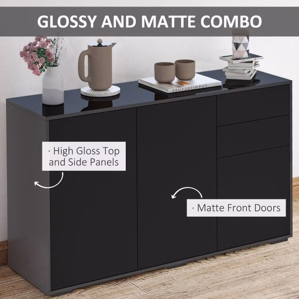 STILVORA Modern Black Sideboard with Storage – 2