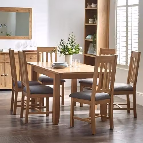 Julian Bowen Mallory Rectangular Extending Oak Dining Table, W/D/H: 180 x 76 x 90 cm