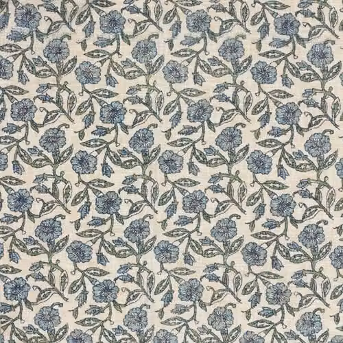 Paoletti Delphine Floral Cotton Throw in Blue, W: 130 cm, L: 170 cm – 2