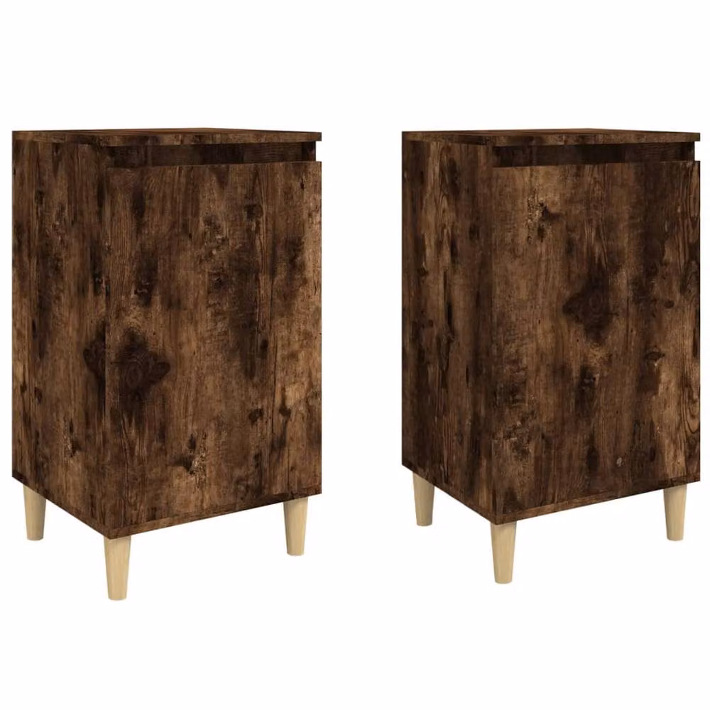 Berkfield Home Classic Bedside Cabinets, 2 Piece Set in Smoked Oak Brown, W/D/H: 40 x 35 x 70 cm – 2