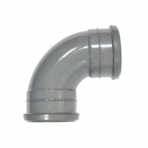FloPlast 110mm Ring Seal Soil 92.5 Degree Double Socket Bend, Grey