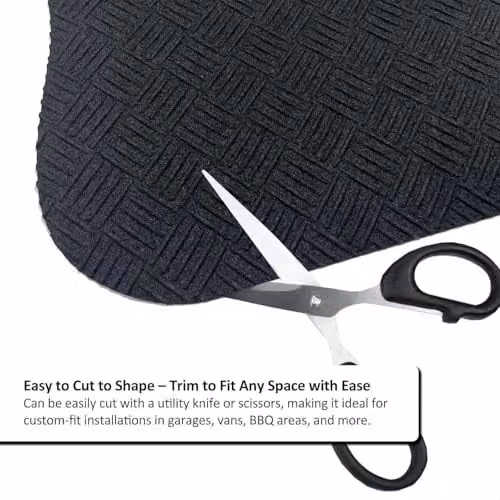 Oseasons Non-Slip Heavy Duty Floor Mat, Grey or Black, W: 150 cm, D: 120 cm – 7